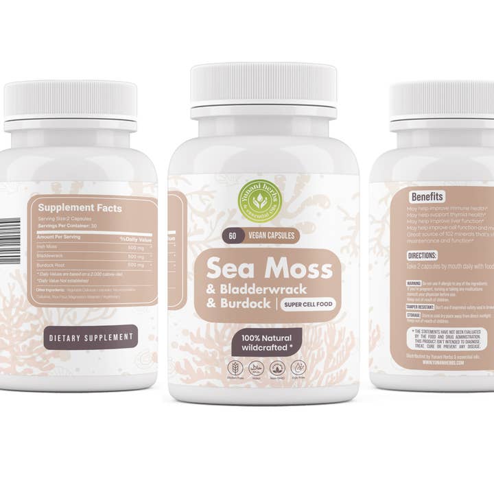 Yunani Herbs & essential Oils - Wholesale Oral Supplement/Vitamin - Sea Moss & Bladderwrack & Burdock Super Cell Food 608
