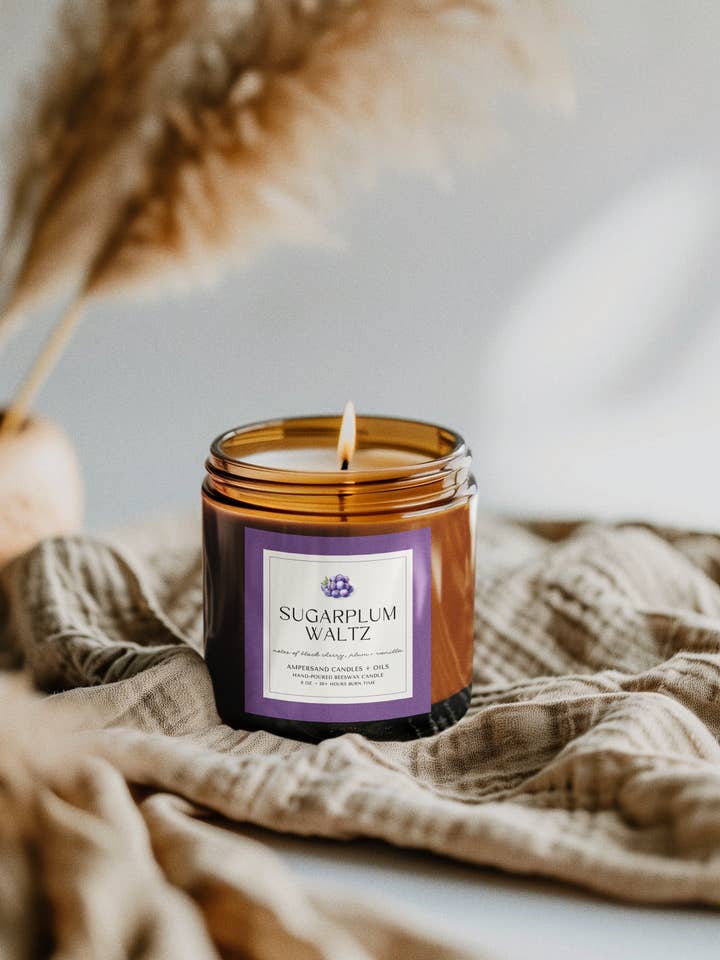 Sugarplum Waltz Candle - Soy or Beeswax for wholesale by Ampersand Candles + Oils