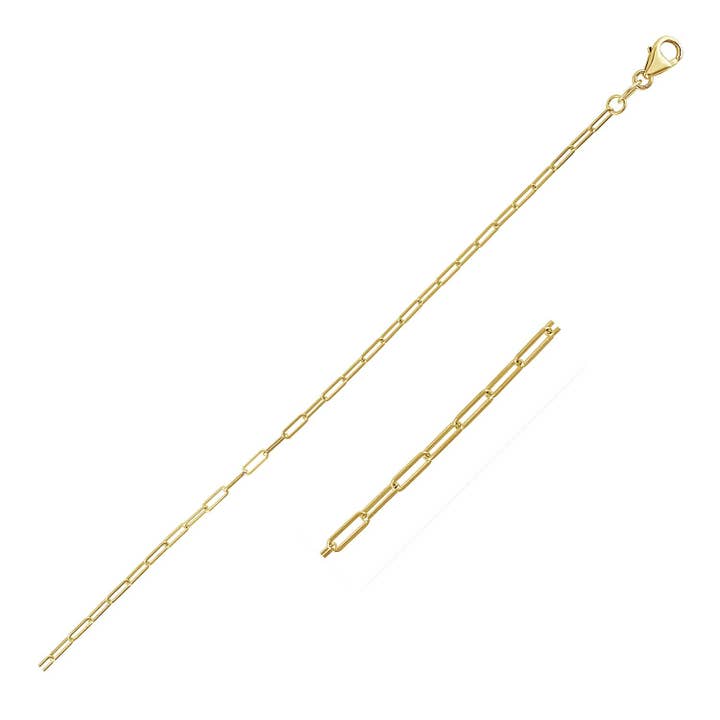 14K gult guld fin papirclipskæde (1,50 mm) for engroshandel hos RubyAnn Jewelry