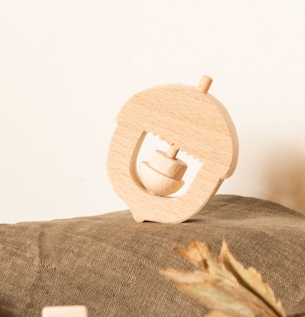 KMR Childwood – wholesale Wood toy – Child – NUT wooden rattle1