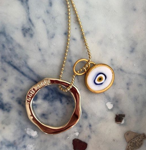 Juju Supply Co. - Wholesale Pendant/Charm Necklace - Orange Protection JuJu Eye in 24K Gold17