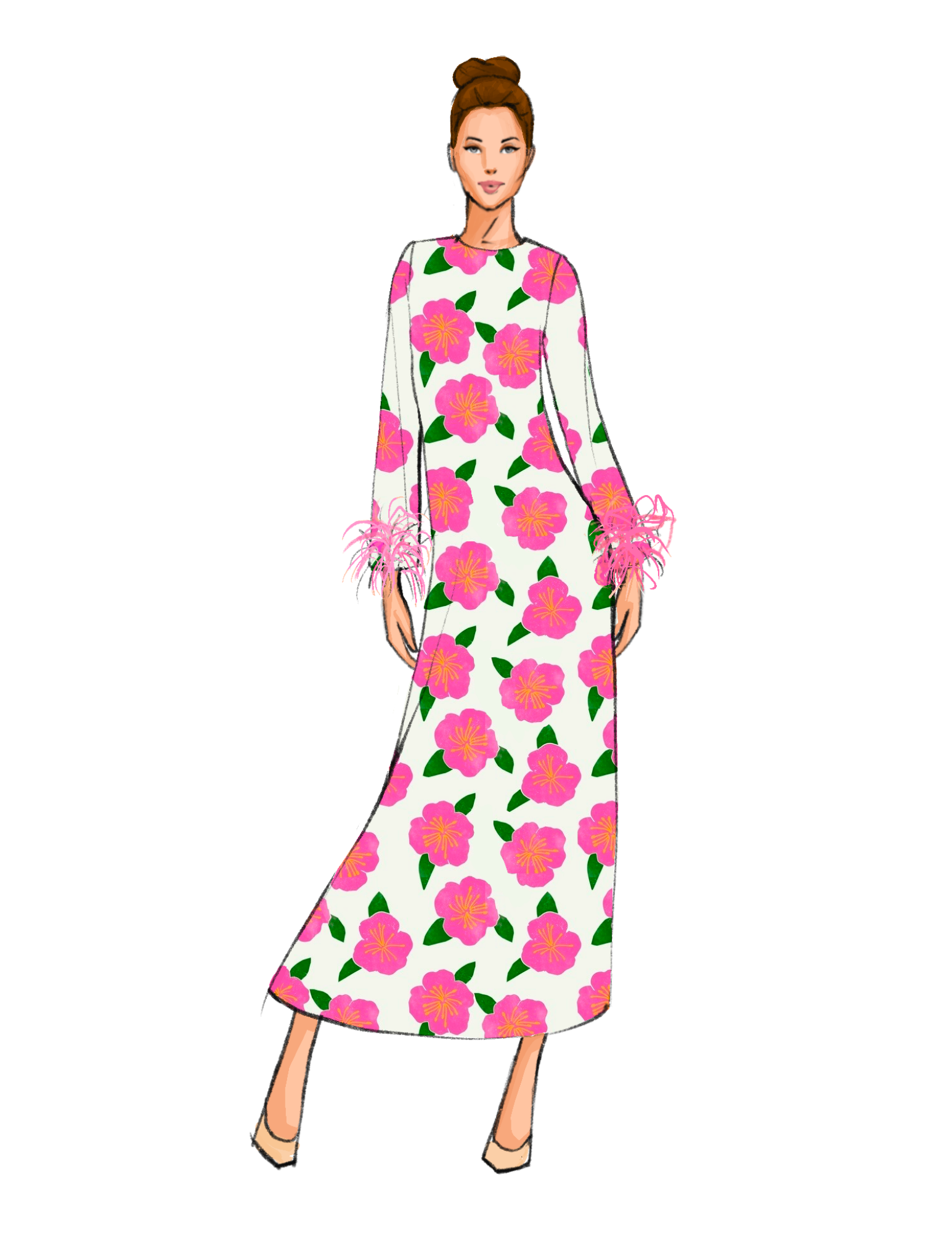 Kathleen Maeve - Wholesale Kaftan - Women's - Dolly Feather Kaftan | Hibiscus7