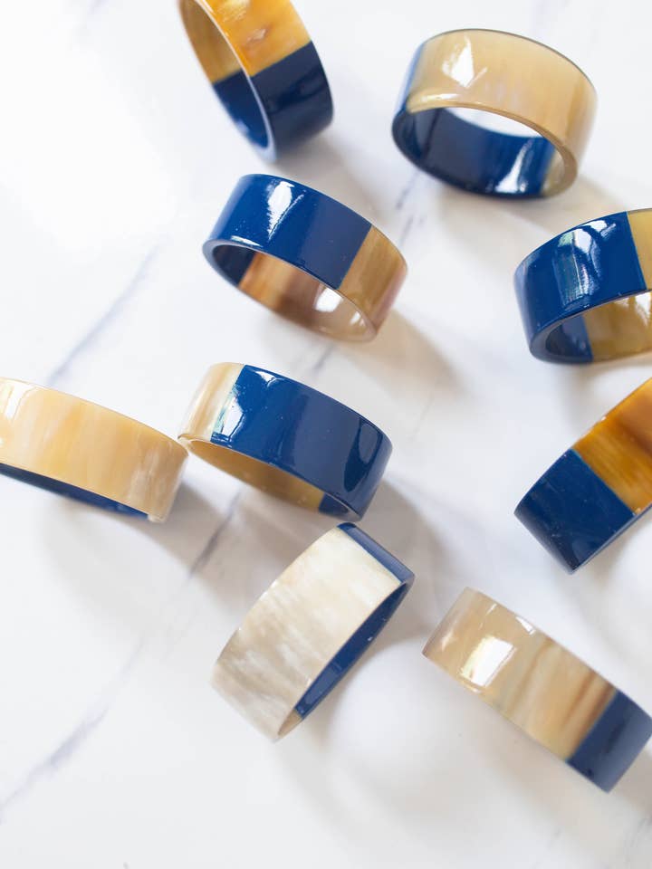 Lacquer Buffalo Horn Napkin Ring S for wholesale by Tonkin Handicraft