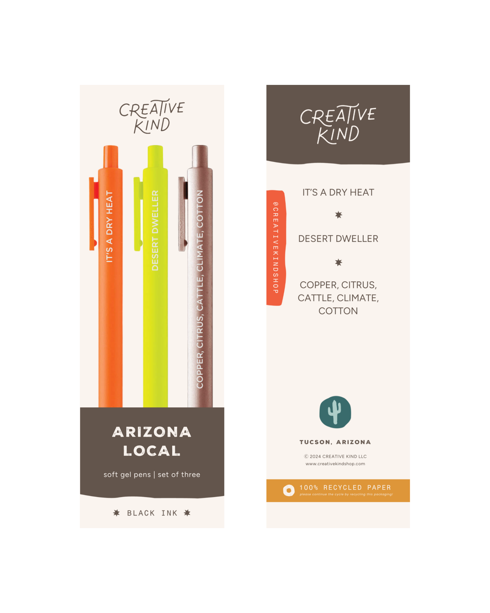 Creative Kind - Wholesale Pen - Arizona Local Pen Trio – Black Ink Gel Pens0