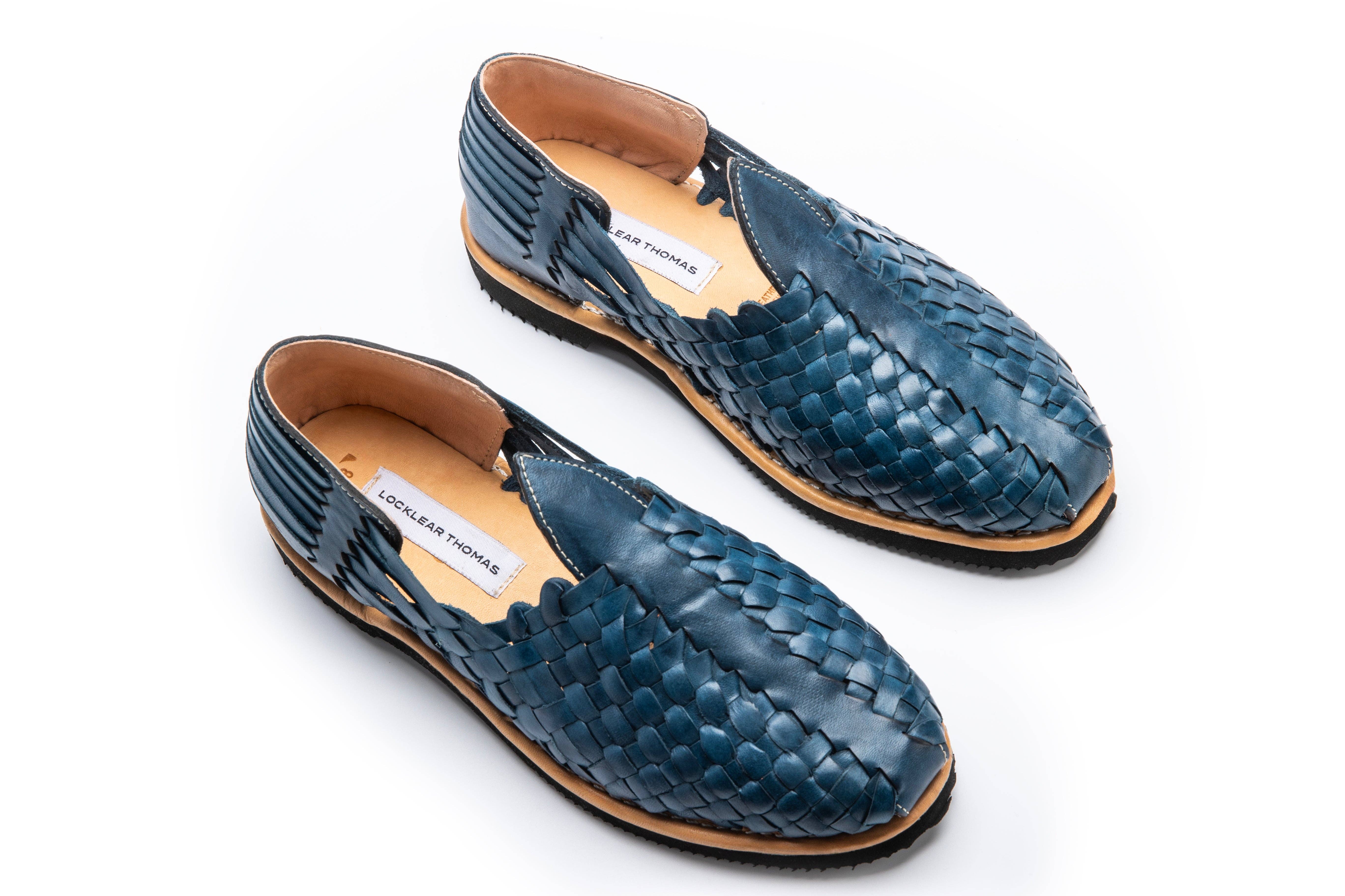 Azul Sapato Mocassim Huarache de Couro Artesanal para Homens e Mulheres para venda a revendedores na Faire3