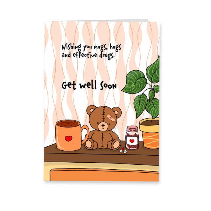 Wenskaart beterschap - Mugs hugs effective drugs voor wholesale door Deadpixel