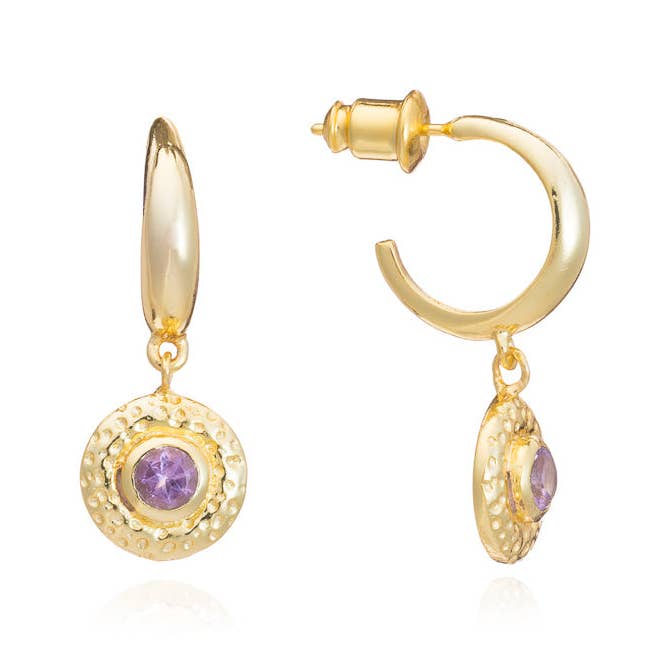 Luna Edelstein Creolen Amethyst für den Großhandel von AZUNI London