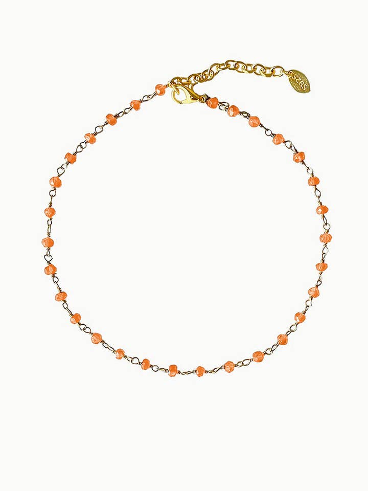 Sivalya Infinite Links Carnelian Anklet Gold Vermeil for wholesale by Sivalya