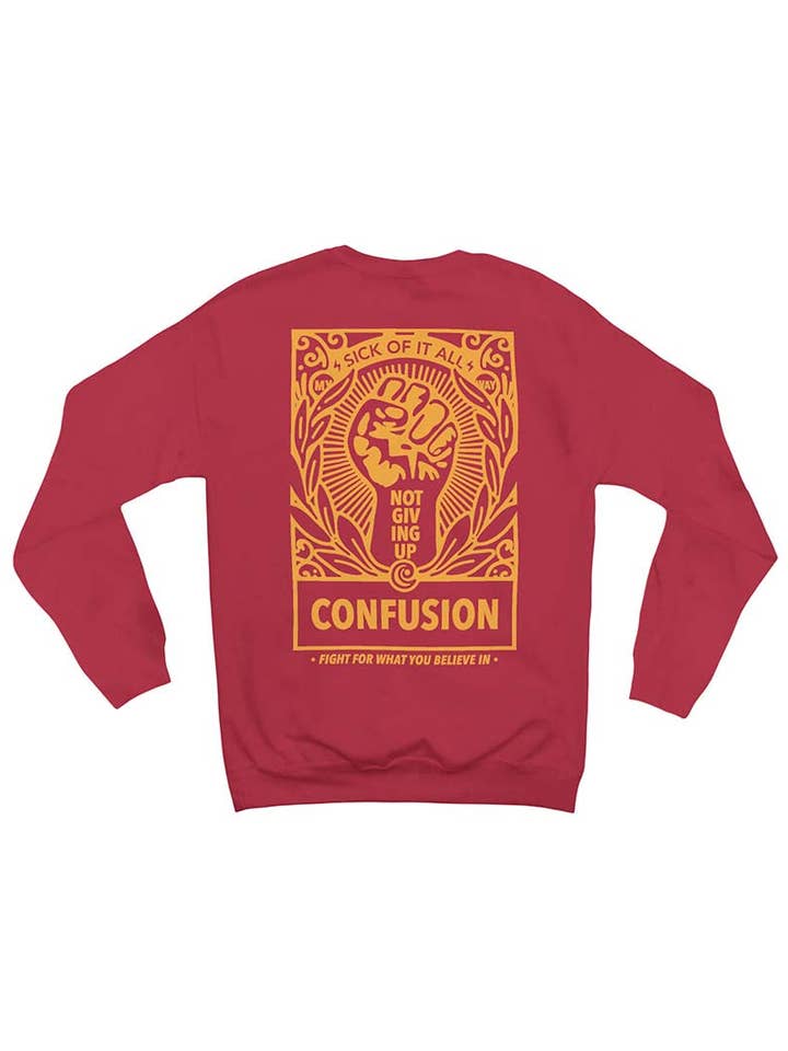 TILE INVESTED - LIGHT ORANGE FIST CREW for wholesale by CONFUSION Wear