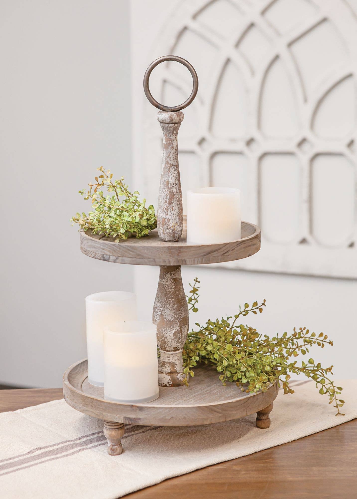 CWI Gifts - Wholesale Decorative Tray - Weathered Two-Tiered Tray1