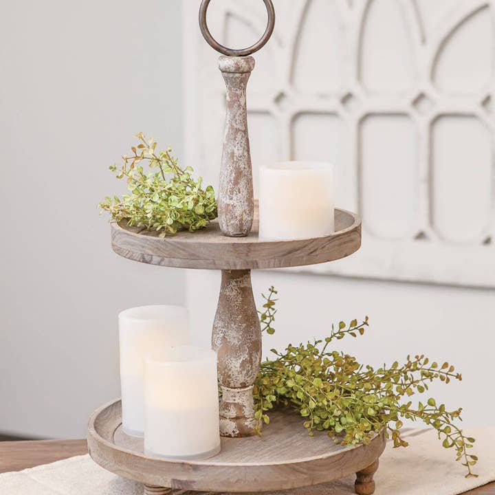 CWI Gifts - Wholesale Decorative Tray - Weathered Two-Tiered Tray1
