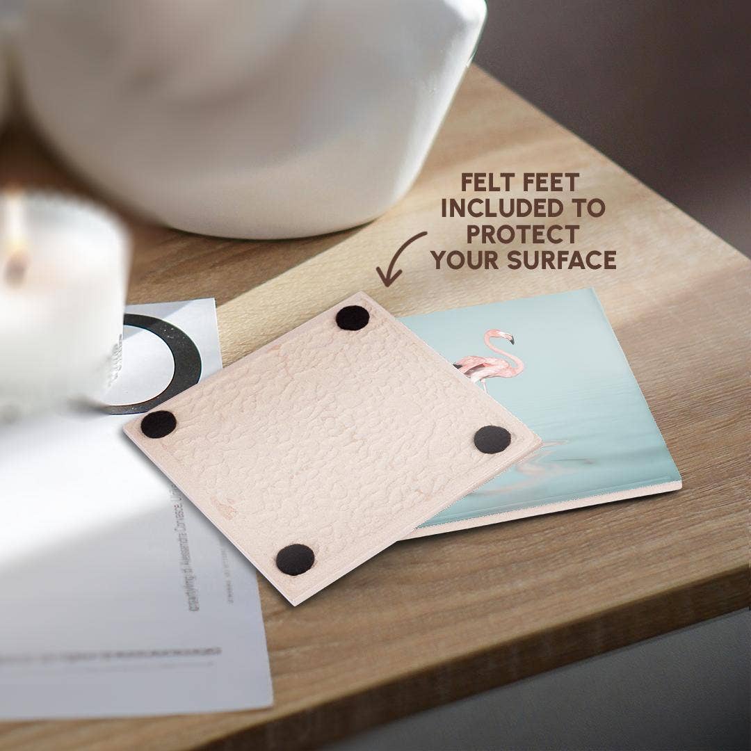 3dRose – Base de copos por atacado – 3dRose, Flamingo Cor-de-Rosa a Caminhar em Água Calma, Base para Copos3