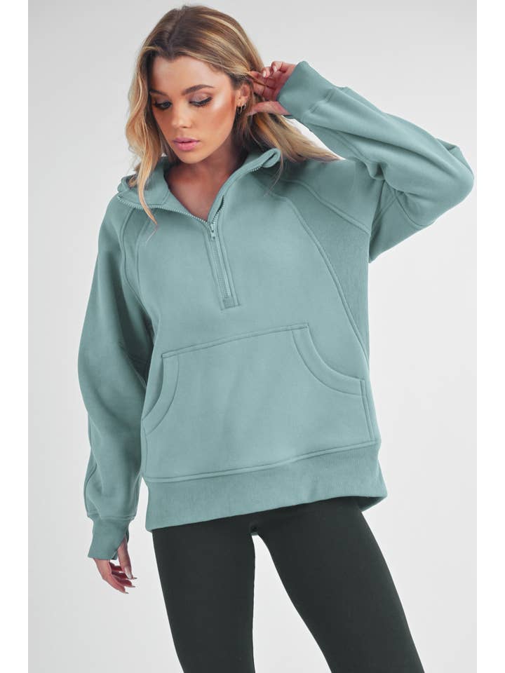AEMI + CO - Wholesale Hoodie - Women's - 990DK Long Drea Half-Zip Hoodie 265