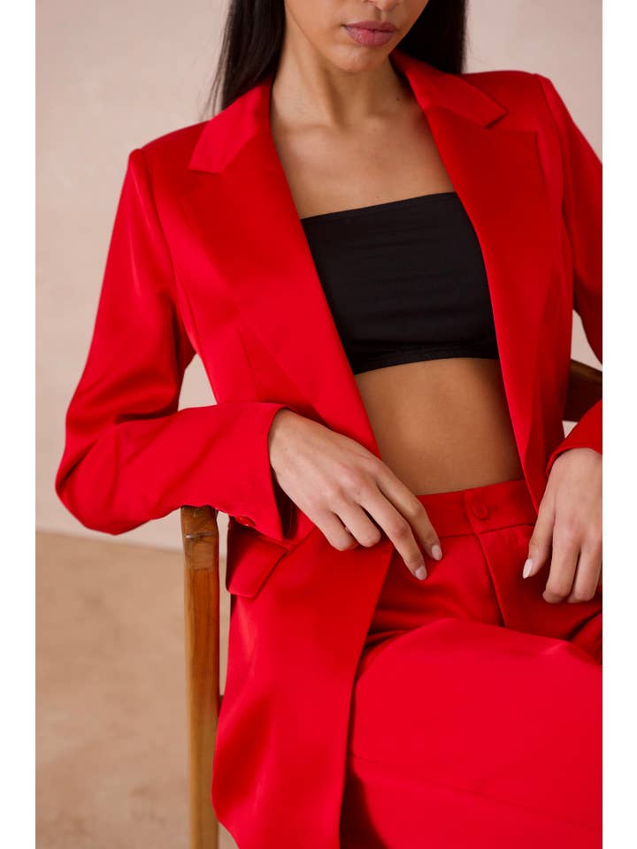 Attentif Paris - Vente Veste de tailleur – femme - Veste cintrée unie en satin56