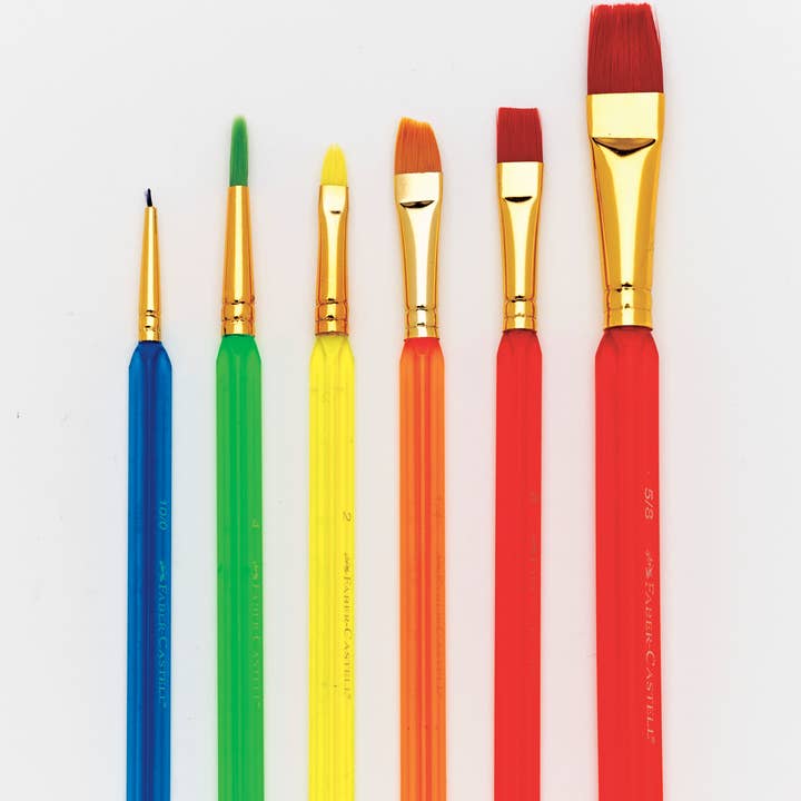Faber-Castell / Creativity for Kids - Wholesale Paint/Wax Brush - Triangular Paintbrushes, Assorted Sizes - Set of 6