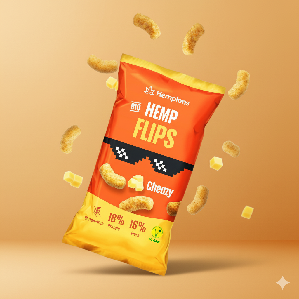 Hempions - Venta al por mayor Aperitivos inflados - Hemp Flips Cheazy orgánicos, 70 g – Snack de cáñamo sin gluten2