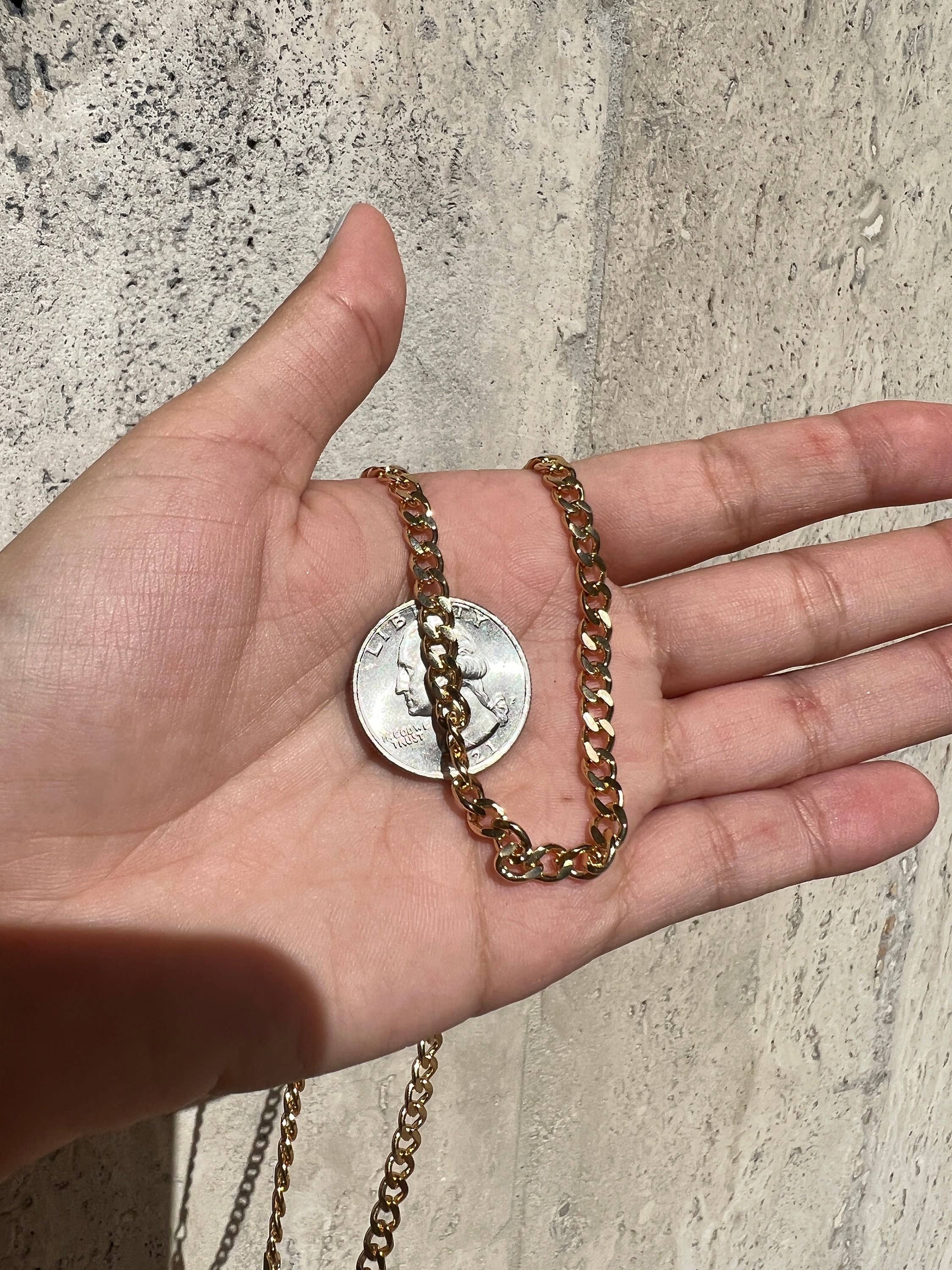 The Bead Bazaar - Wholesale Link & Chain Necklace - Gold Filled 5mm Curb Link Chain, Wholesale Gold Filled Chains, 18KT Thick Gold Cuban Link Chain, Curb Chain, Bulk Wholesale Chain, Men Gold Chain3