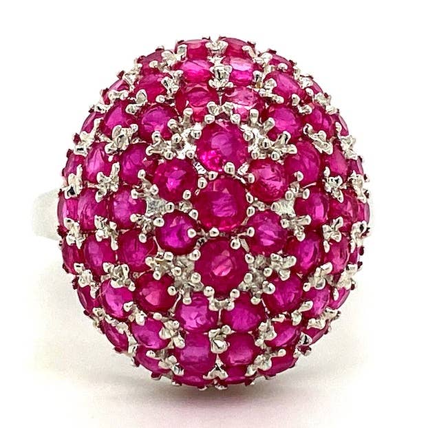 Ruby Ring in .925 Sterling Silver - KSR 12634 for wholesale by Kotawala Jewels
