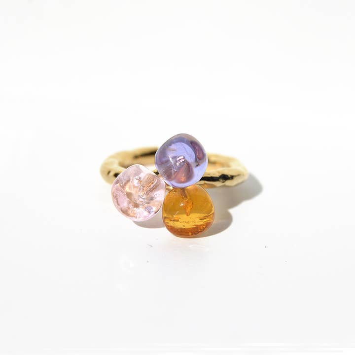 Chama Navarro - Wholesale Multi-Stone Ring - LALETI small Murano glass adjustable ring10