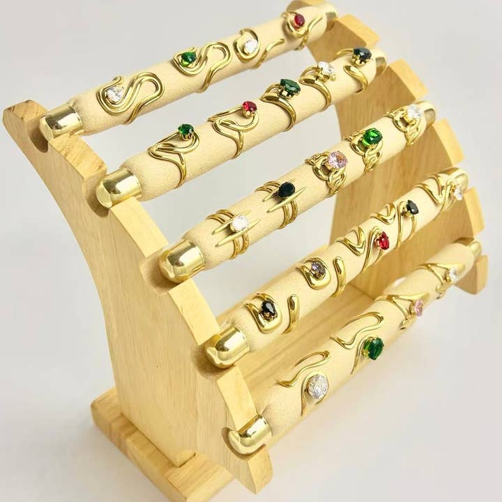 COSMOS - Wholesale Jewelry Set - Set of 23 adjustable rings adorned with crystal set in steel1