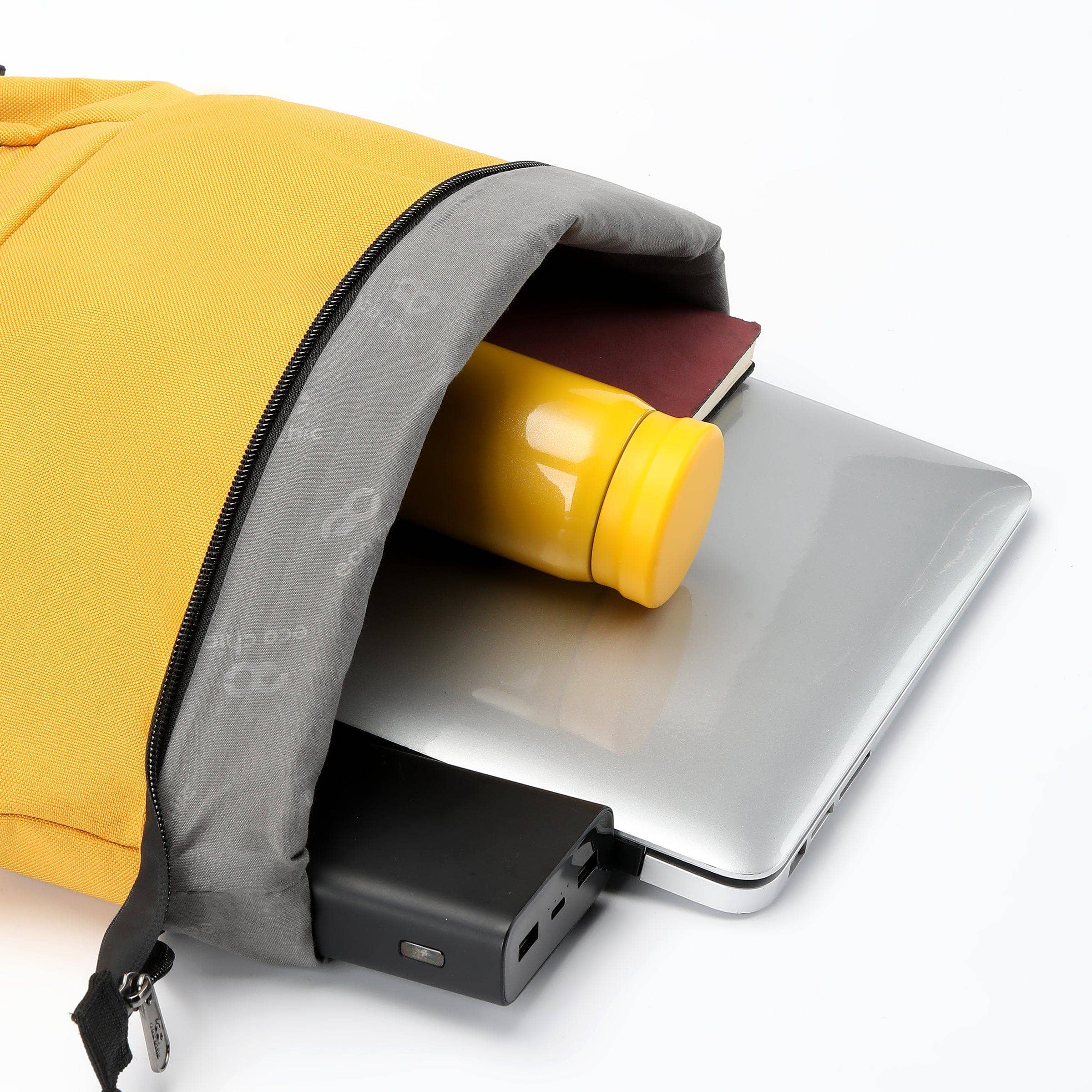 Eco Chic – Großhandel Rucksack – Unisex – Eco Chic Rucksack aus recyceltem Canvas zum Aufrollen - Sonnenblume4