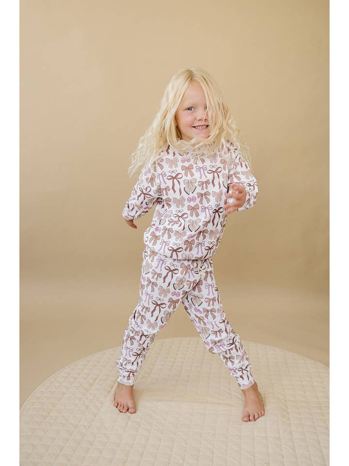 Lucky Panda Kids - Wholesale Top & Pant Set - Kids - Jogger Set | Mocha Bows5
