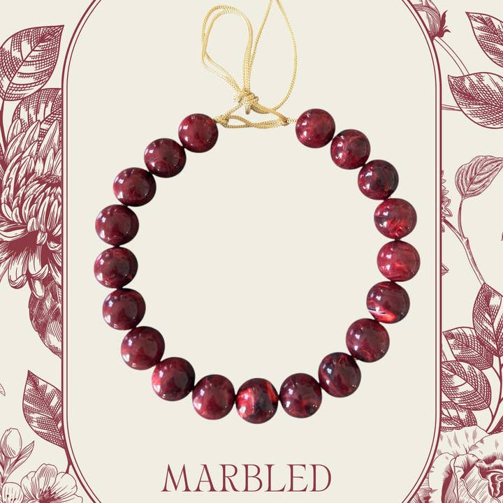 KMs GEMs – Großhandel Perlenkette – Chunky Perlenkette - Marmorierter Granat1