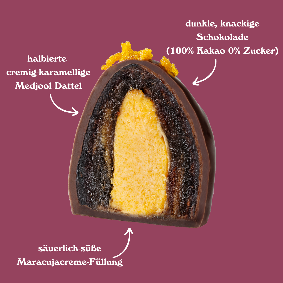 djoon - Wholesale Chocolate Covered Sweets - Date Pralines: Passion Fruit Madness (Organic)1