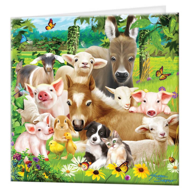 Deluxebase – wholesale Everyday greeting card – 3D LiveLife Blank Greetings Cards - Baby Farm Animals