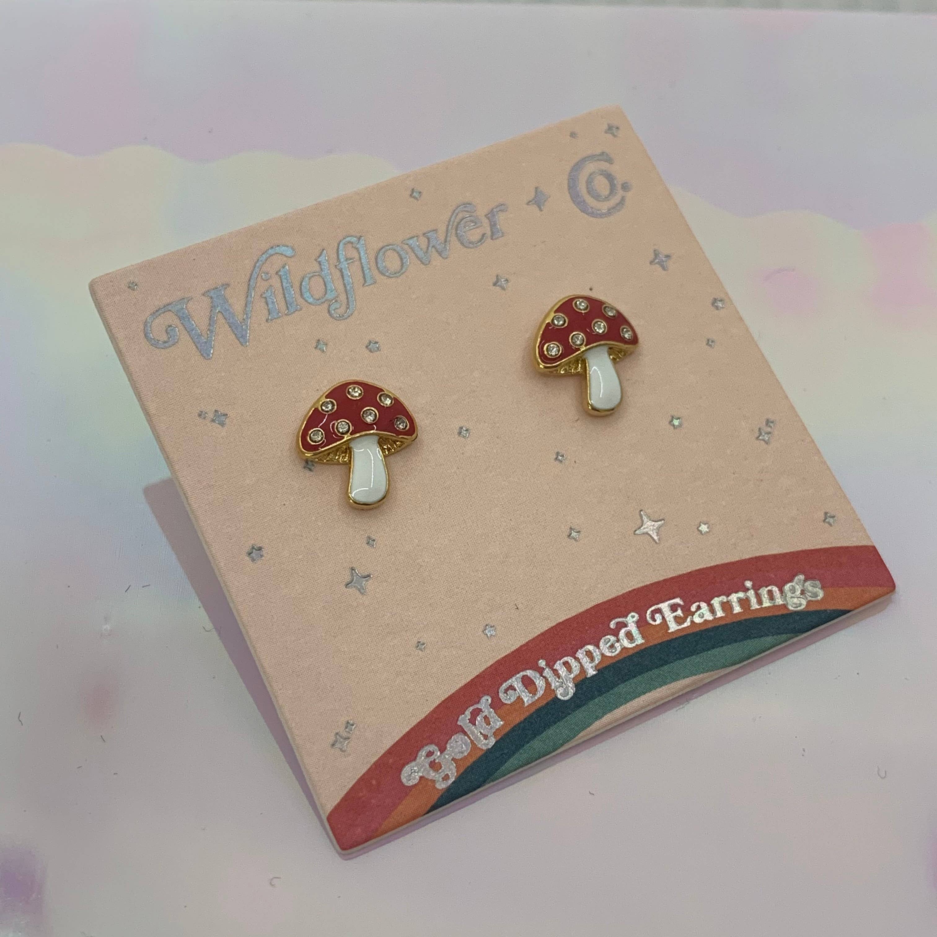 Wildflower + Co. - Wholesale Stud/Post Earrings - Mushroom Stud Earrings2