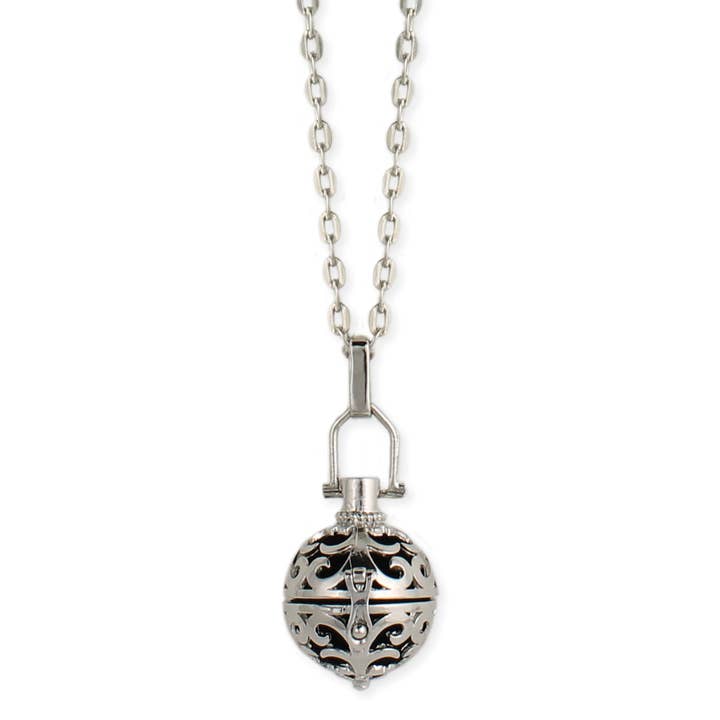 ZAD - Wholesale Aromatherapieketting - Zilveren uitsparing etherische olie diffuser ball medaillon ketting
