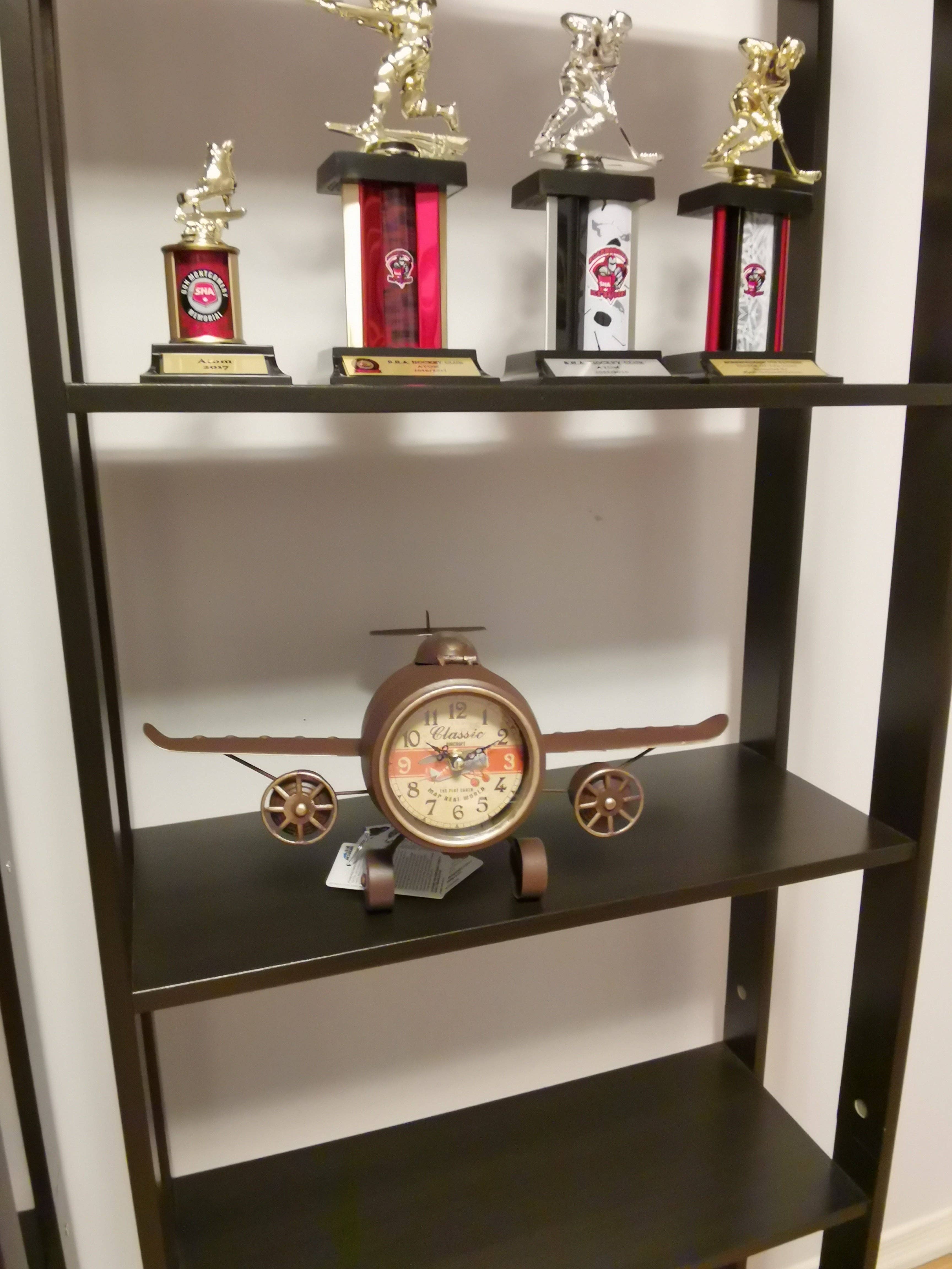 Peterson Houseware & Artwares US - Vente Horloge de bureau - Horloge de table - Horloge de table avion vintage rustique2