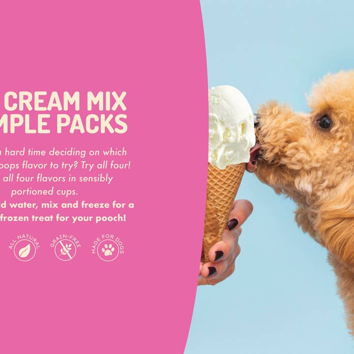 Puppy Cake LLC - Vente Friandises – chien - Pack d'échantillons de mélange à crème glacée Puppy Scoops - Les 4 saveurs16