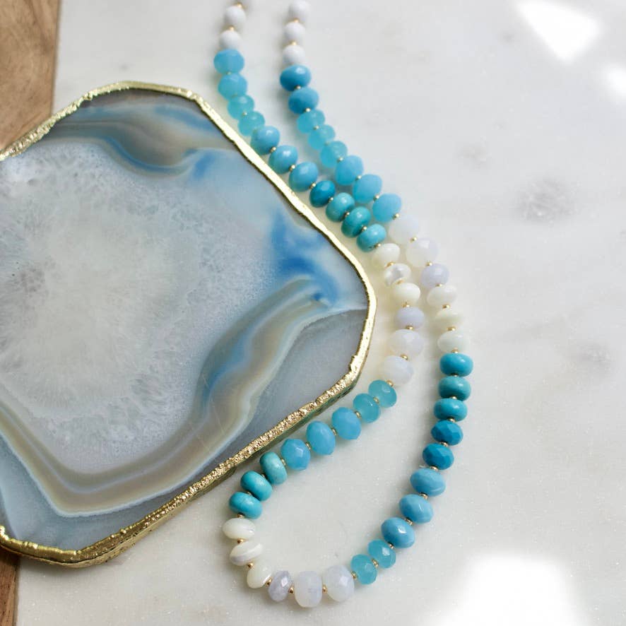 a.v. max – Colar com missangas/pérolas por atacado – Colar Gemma Medium Rondelle|16 Combinações de Pedras13