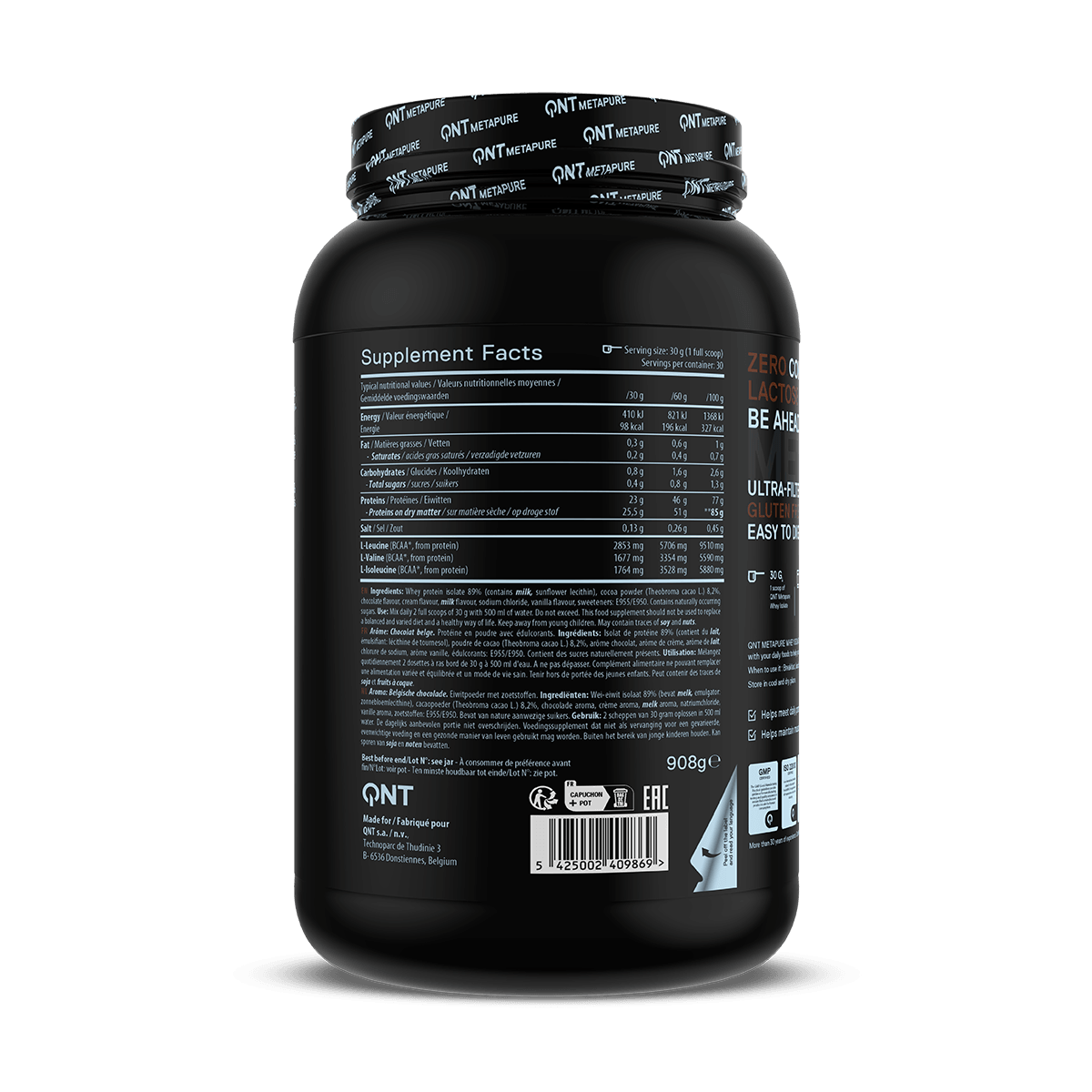 Gudis - Wholesale Protein/Superfood Powder - ISO Whey Protein ZERO - Belgian Chocolate 908g2