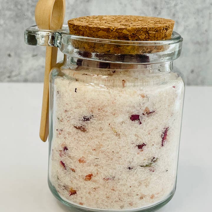 KustumKandy - Wholesale Bath Salts - Unlabeled 8oz Bath Salt Jars with Wooden Spoon