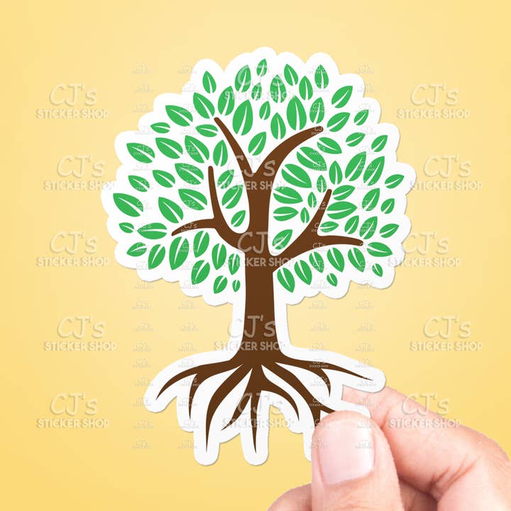 Tree With Roots #2 Sticker Vinyl Decal for wholesale by CJ's Sticker Shop