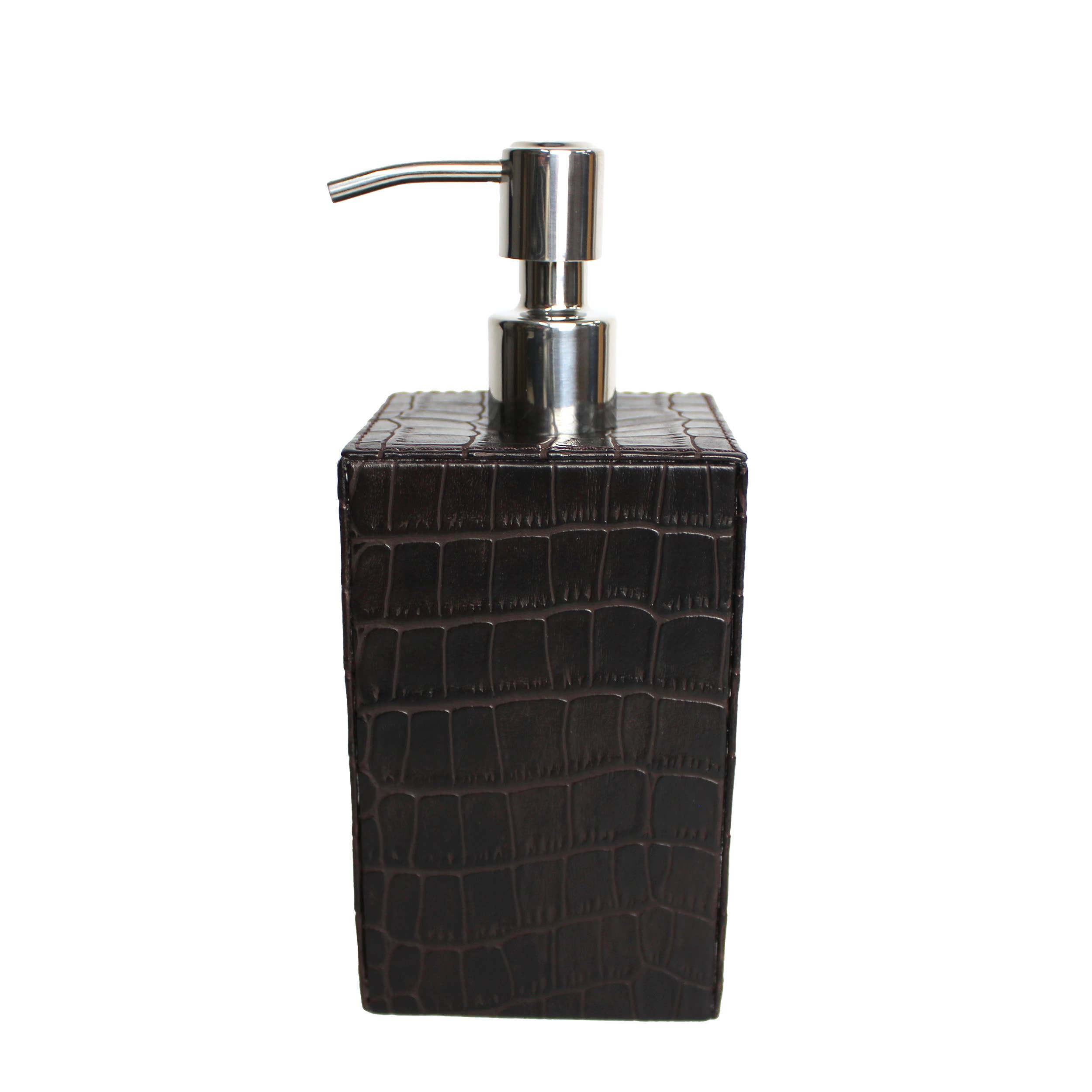Signature Home Collection GmbH - Wholesale Soap Dispenser - Soap dispenser faux leather crocodile brown dispenser leather imitation1