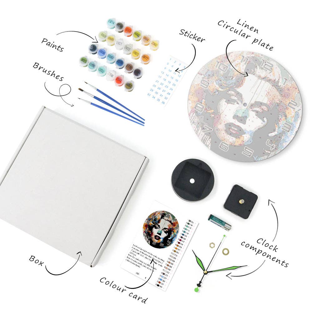 Paint Your Numbers - Wholesale DIY Craft Kit - Paint the Moment – Pop Icon Clock Kit14