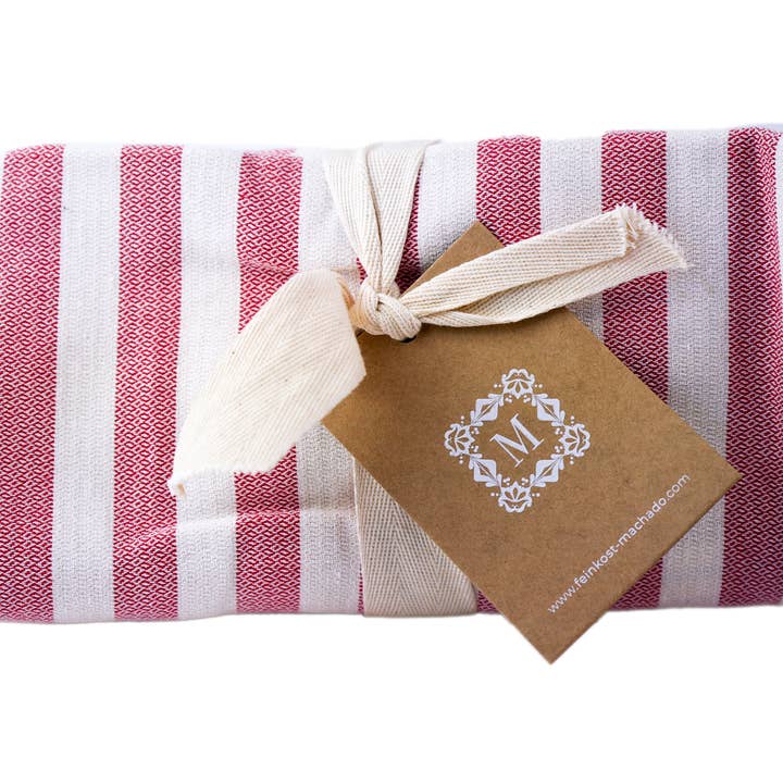 Conjunto de 3 toalhas de chá às riscas - vermelho por atacado de Machado GmbH