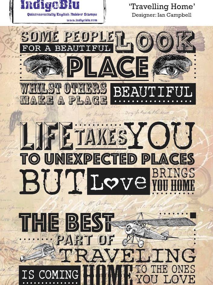 Rejser hjem A5 Rød gummistempel af Ian Campbell for engroshandel hos IndigoBlu