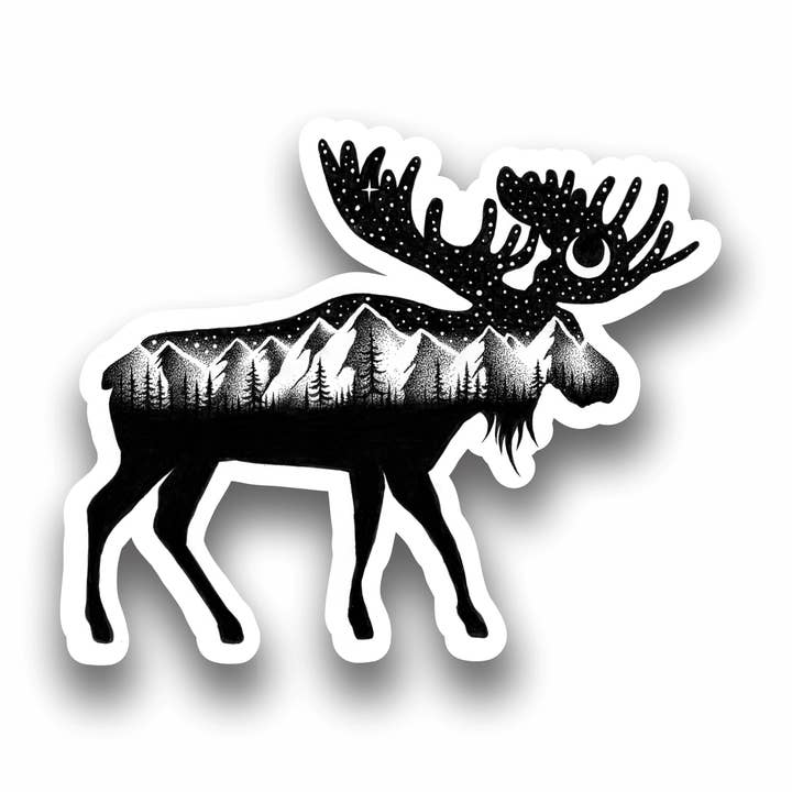The Moose Outdoor Nature Animal Sticker for wholesale by Sticker Art