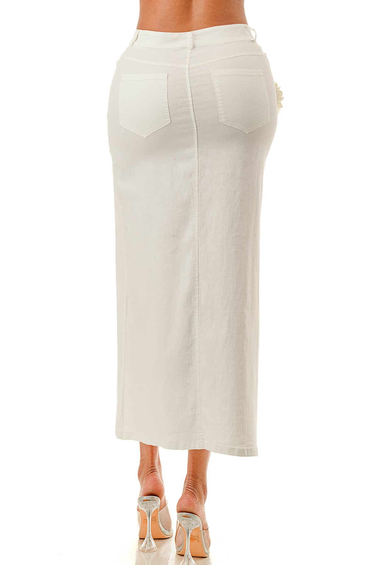 SALT – Großhandel Rock – Damen – (SK3967) No.5 verziertes Jeans-Midirock in 3 Farben2