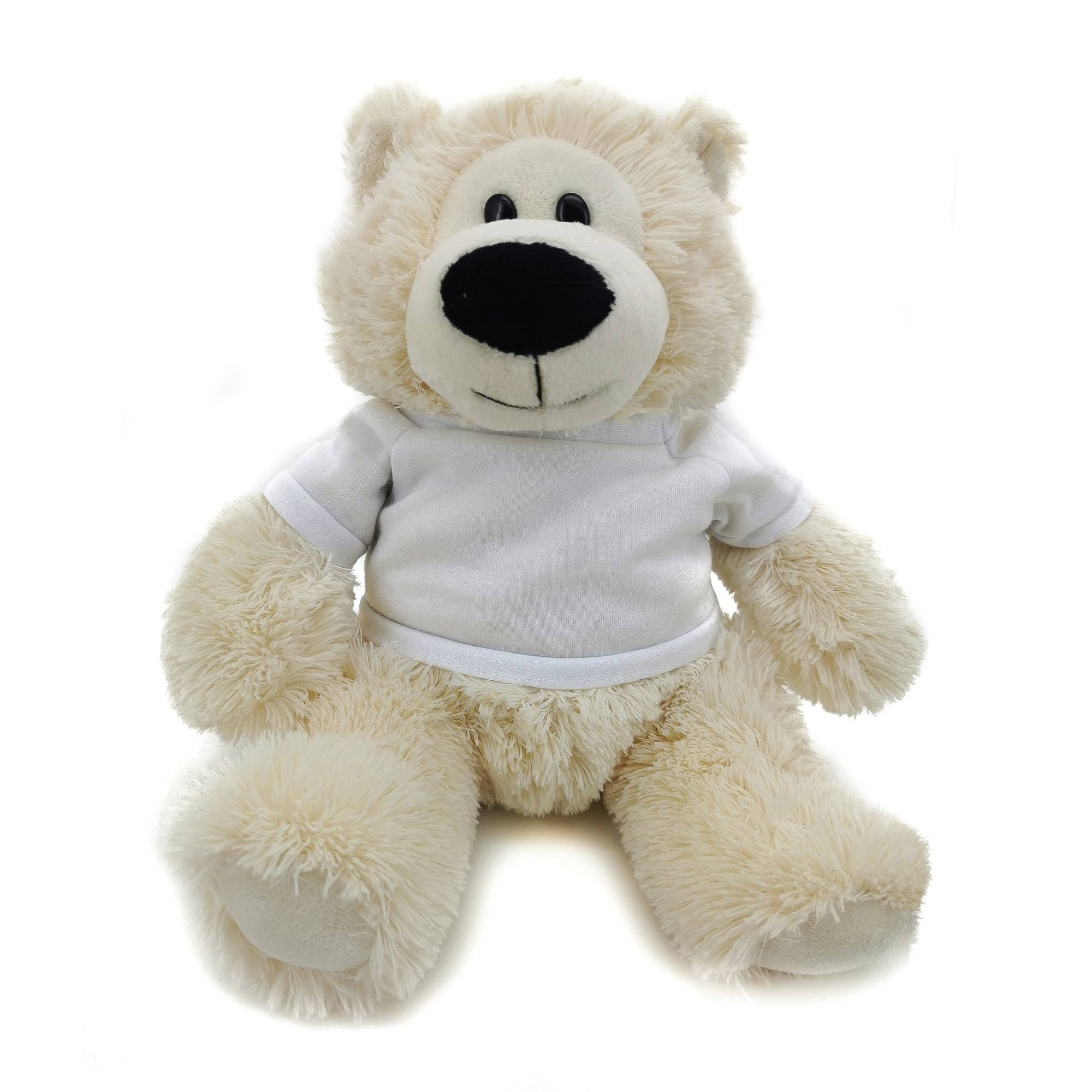 11" Cream Plush Bear in Custom T-shirts | Customizable Plush for wholesale on Faire0