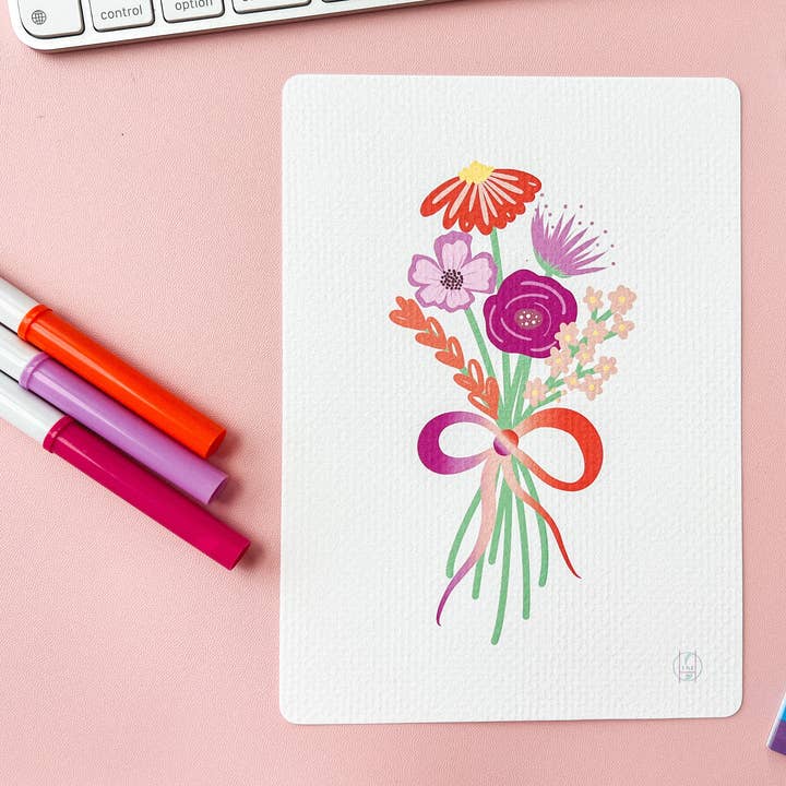 Imprimé de bouquet de drapeaux Lesbian Pride pour la vente par The Harpy Otter Co