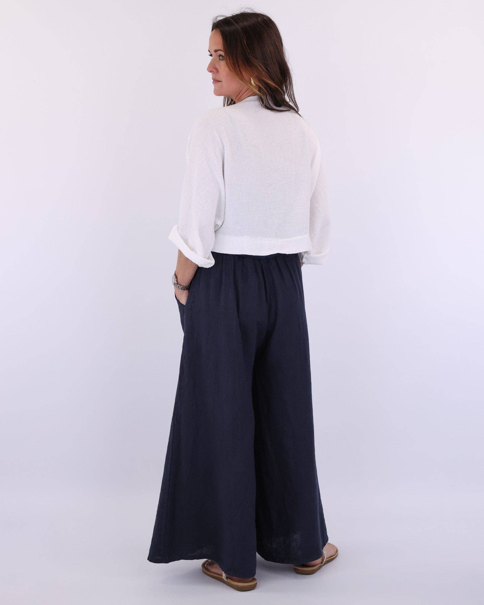 Cadenza Italy Ltd - Wholesale Jacket - Women's - Linen and Cotton Blend Tie Front Jacket7