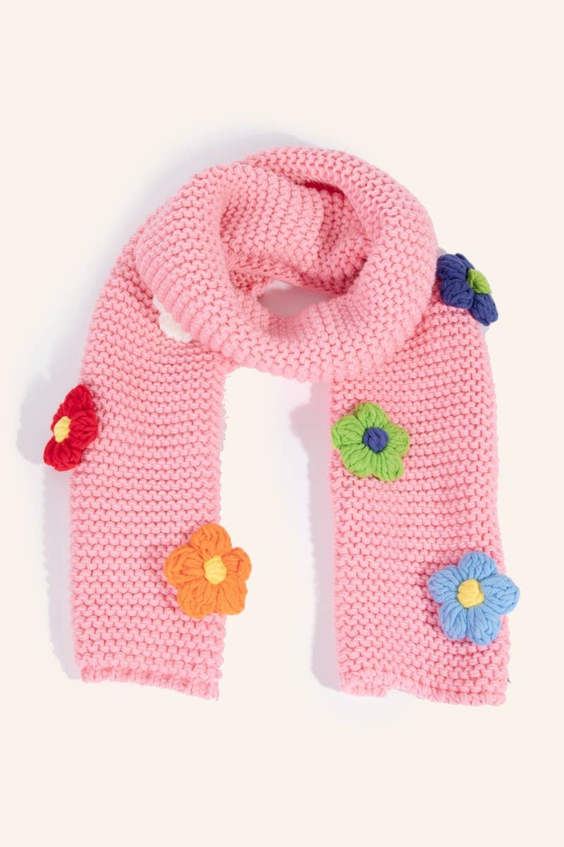 Anarchy Street - Wholesale Scarf - Women's - Crochet Knit Flower Oblong Scarf0