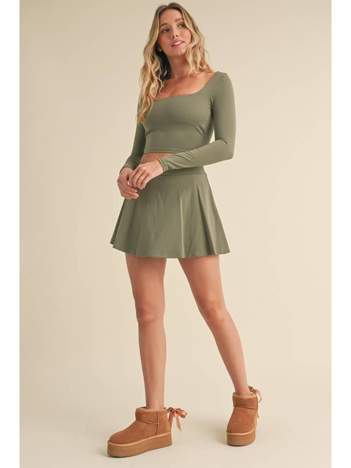 KIMBERLY C - Wholesale Athletic Top - Women's - Balletcore Long Sleeve Square Neck Top73