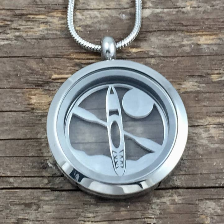 Kayak Sun or Waves Glass Locket for wholesale by Be Inspired UP