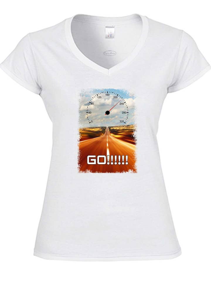 DB GROUP SRL - Wholesale Screen Printed T-Shirt - Women's - Women's short sleeve V-neck T-shirt in slub fabric10